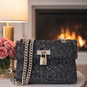 Kurt Geiger Black Sequin Shoulder Bag